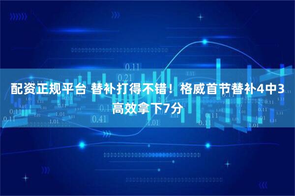 配资正规平台 替补打得不错！格威首节替补4中3高效拿下7分